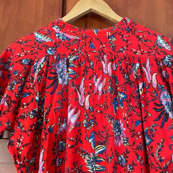 Anthropologie Maeve Blouse Floral Print Short Sleeve Size Small - Picture 6 of 9